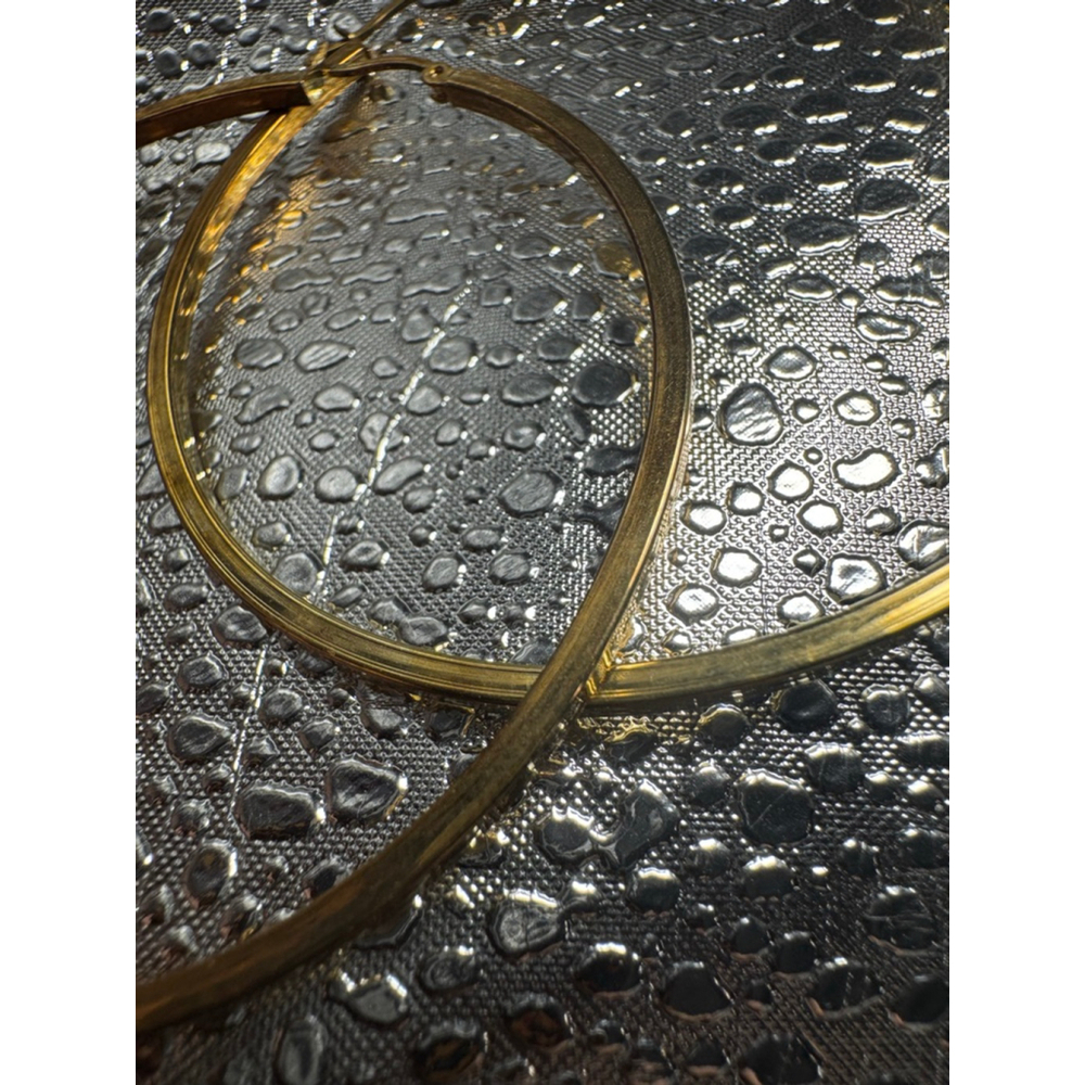 14K Gold sterling silver large thin hoop earrings. Macy’s Bridge Jewelry Hoops - Picture 3 of 10